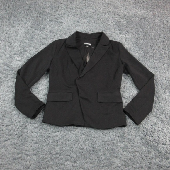 Steve Madden Jackets & Blazers - Steve Madden Blazer Womens Small Black Kalista Faux Suede Stretch Jacket NWT